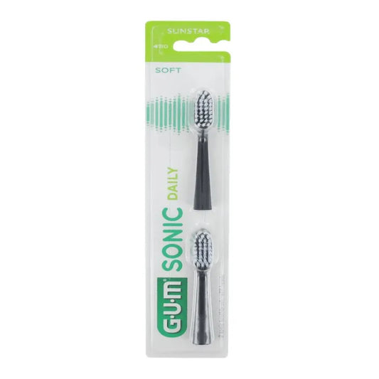 GUM Sonic Tagesminen Schwarzer Pinsel 2 Stück Kosmetik