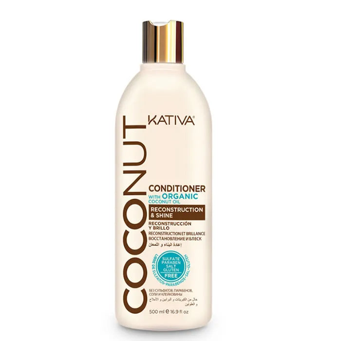 KATIVA Coconut Conditioner Reconstruction & Shine 500 ml Haarspülung mit Kokosöl