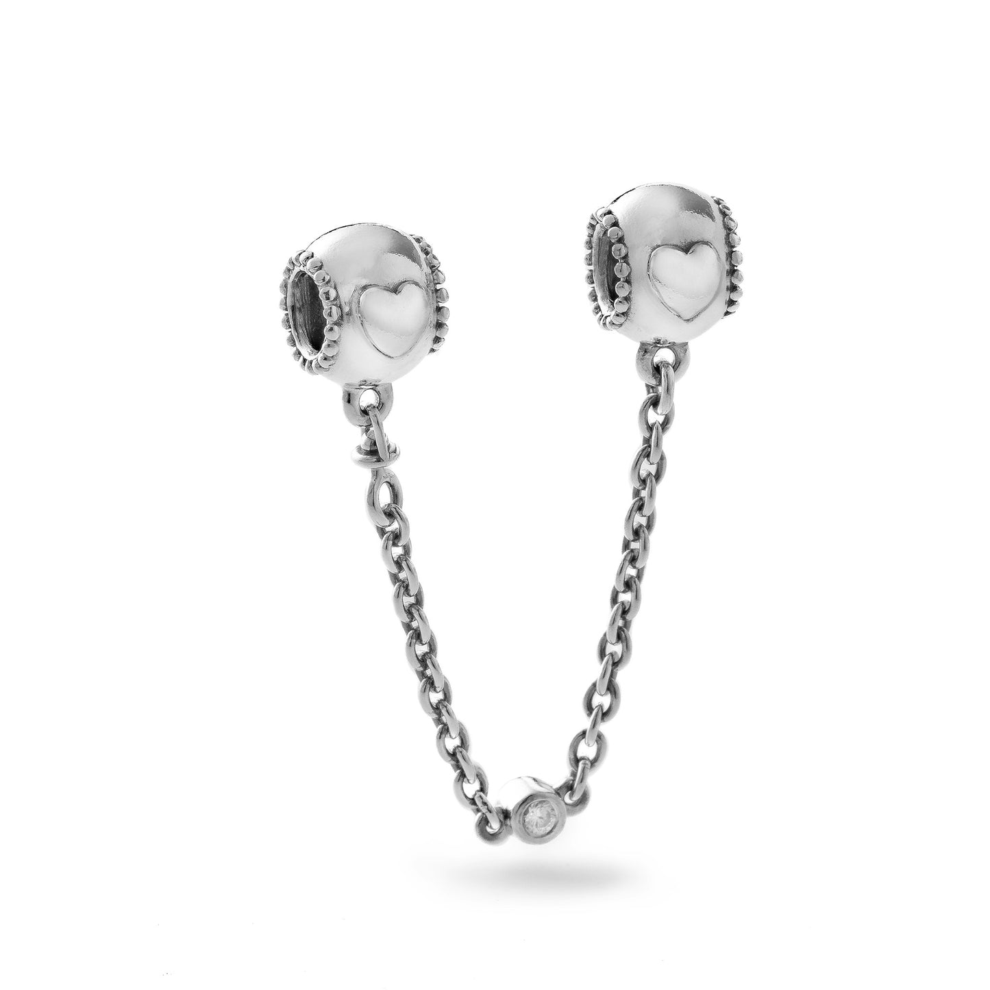 PANDORA JEWELRY Mod. MOMENTS EMBOSSED HEARTS SAFETY CHAIN