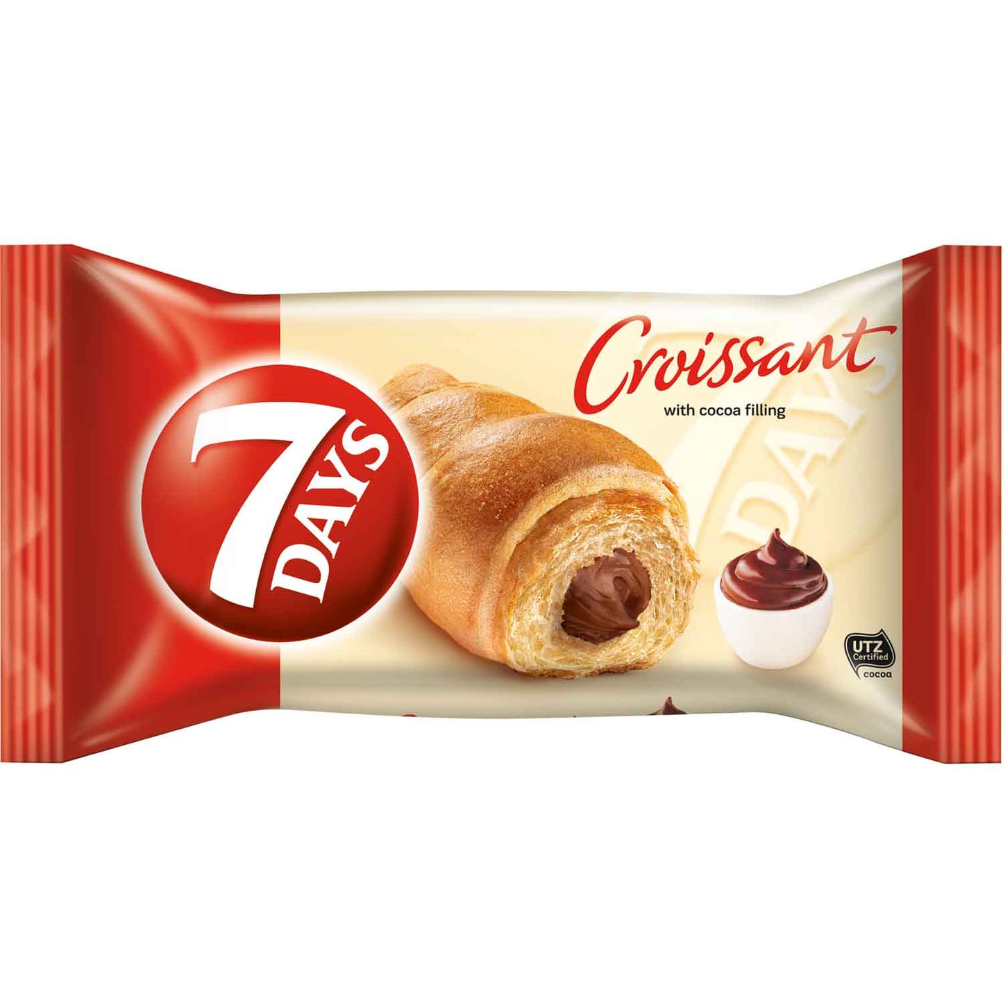 7Days Croissant Kakao 10x60g  10 einzeln verpackte Croissants mit Kakao-Creme-Füllung