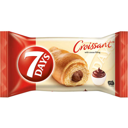 7Days Croissant Kakao 10x60g  10 einzeln verpackte Croissants mit Kakao-Creme-Füllung