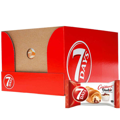 7Days Double Croissant Kakao & Vanille 10x60g  10 Crossaints mit Kakaocremefüllung und und Füllung mit Vanillegeschmack