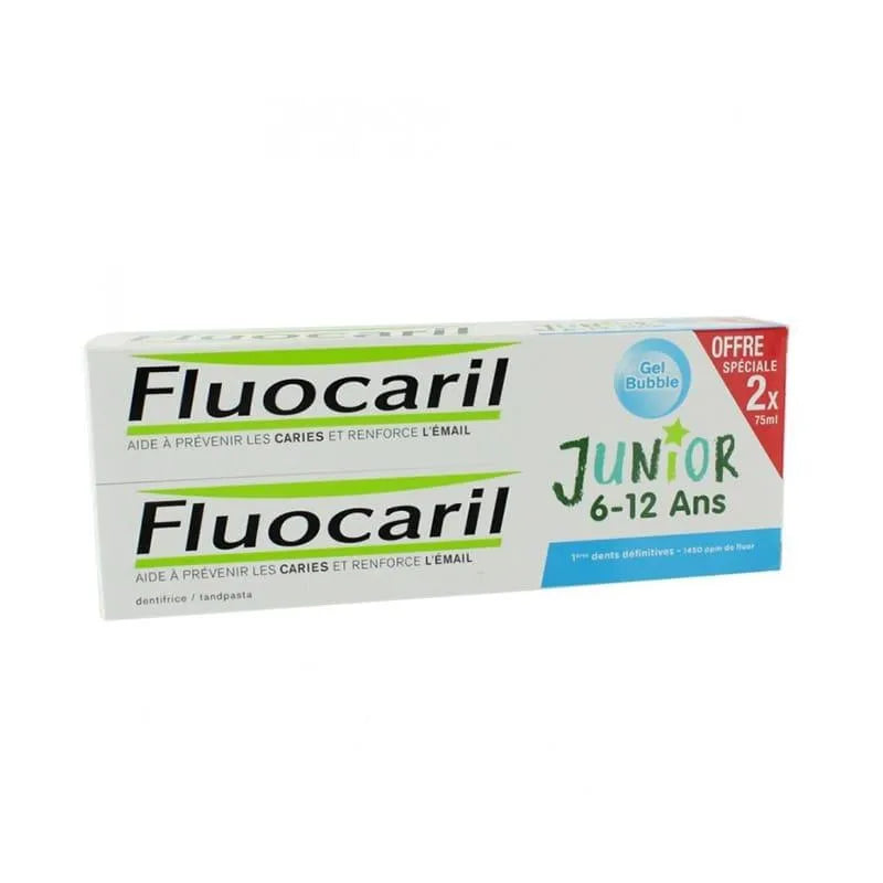 FLUOCARIL FLUOCARIL Junior 7-12 Jahre Zahnpflege-Gel Kaugummi-Geschmack Doppelpack 2 x 75 ml Kosmetik