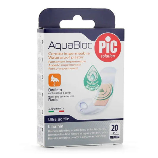 PIC SOLUTION Aquabloc bakterizider Klebeverband 19 x 72 mm 20 Stück