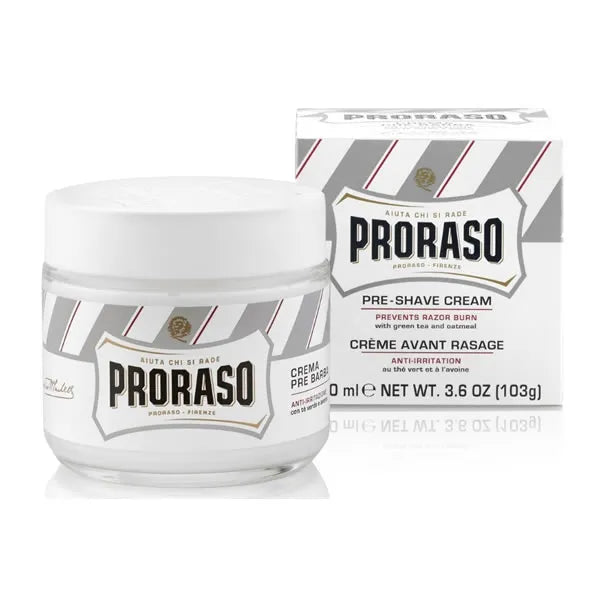 PRORASO PRORASO White Pre Shave Cream Sensitive Skin 100 ml Rasiercreme für empfindliche Haut