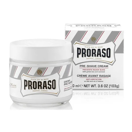 PRORASO PRORASO White Pre Shave Cream Sensitive Skin 100 ml Rasiercreme für empfindliche Haut
