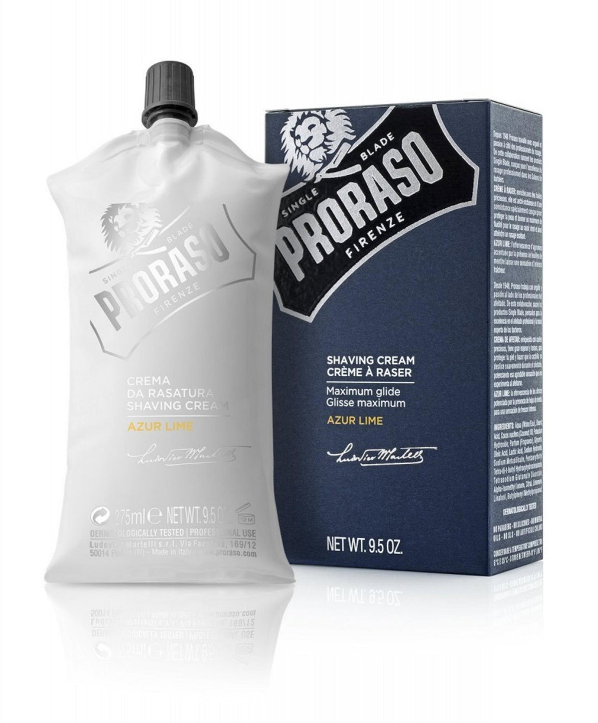 Proraso Proraso, Azur Lime, Feuchtigkeitsspendend, Rasiercreme, 275 ml Regular