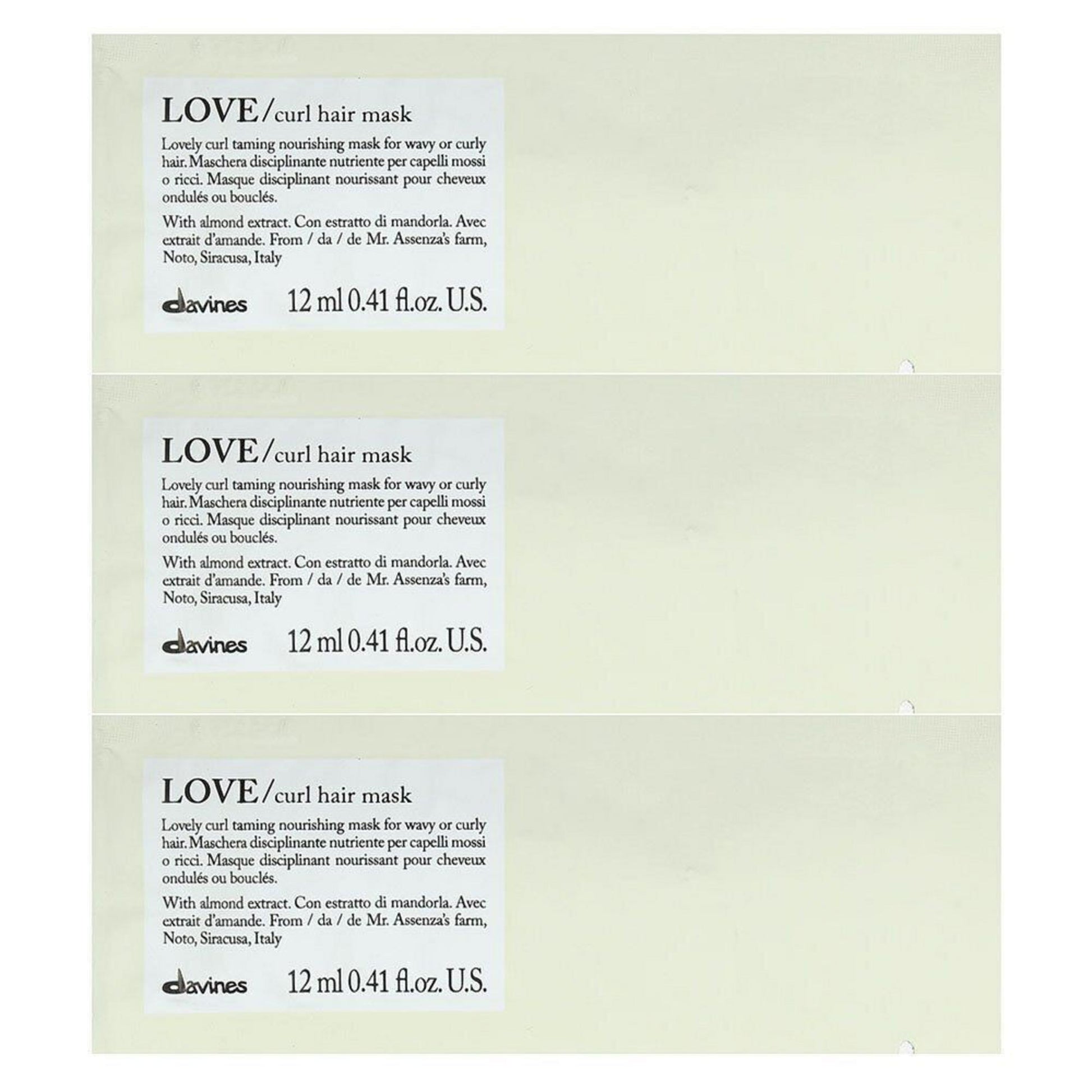 Davines Davines, Love, Haarbehandlungs-Crememaske, 12 stk, 12 ml Regular