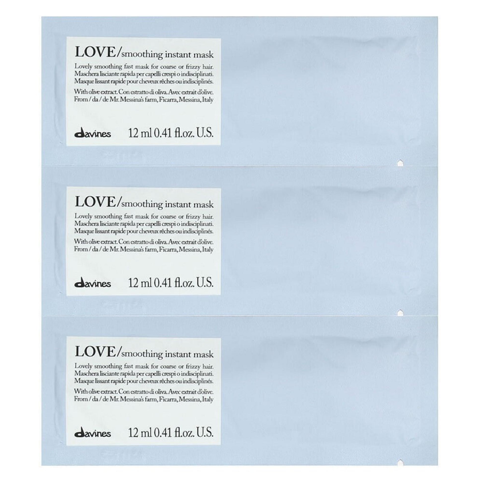 Davines Davines, Love Smoothing, Haarbehandlungs-Crememaske, 12 stk, 12 ml Regular