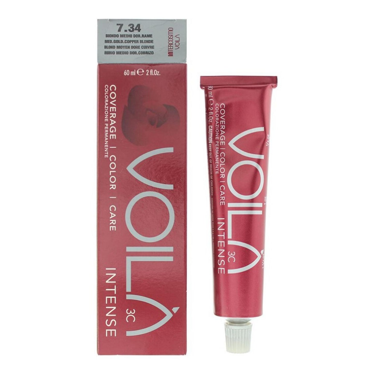 Intercosmo Intercosmo, Voila 3C Intense, Permanente Haarfarbe, 7.34 Medium Golden Copper Blonde, 60 ml Regular