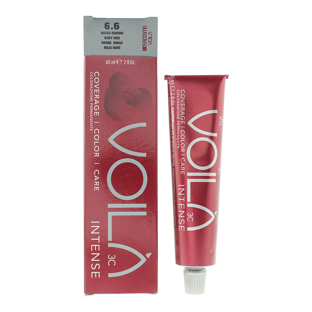 Intercosmo Intercosmo, Voila 3C Intense, Ammoniakfrei, Permanente Haarfarbe, 6.6 Ruby Red, 60 ml Regular