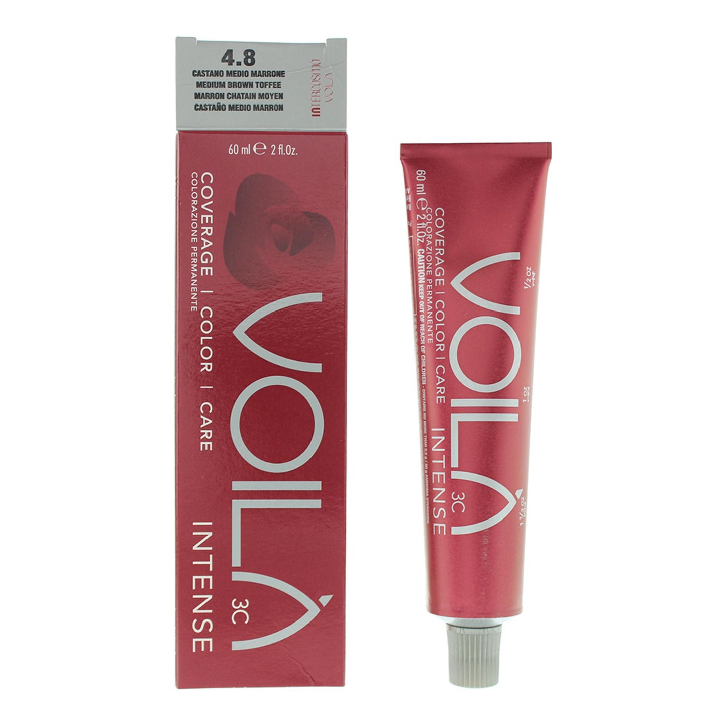 Intercosmo Intercosmo, Voila 3C Intense, Wasser, Permanente Haarfarbe, 4.8 Medium Brown Toffee, 60 ml Regular