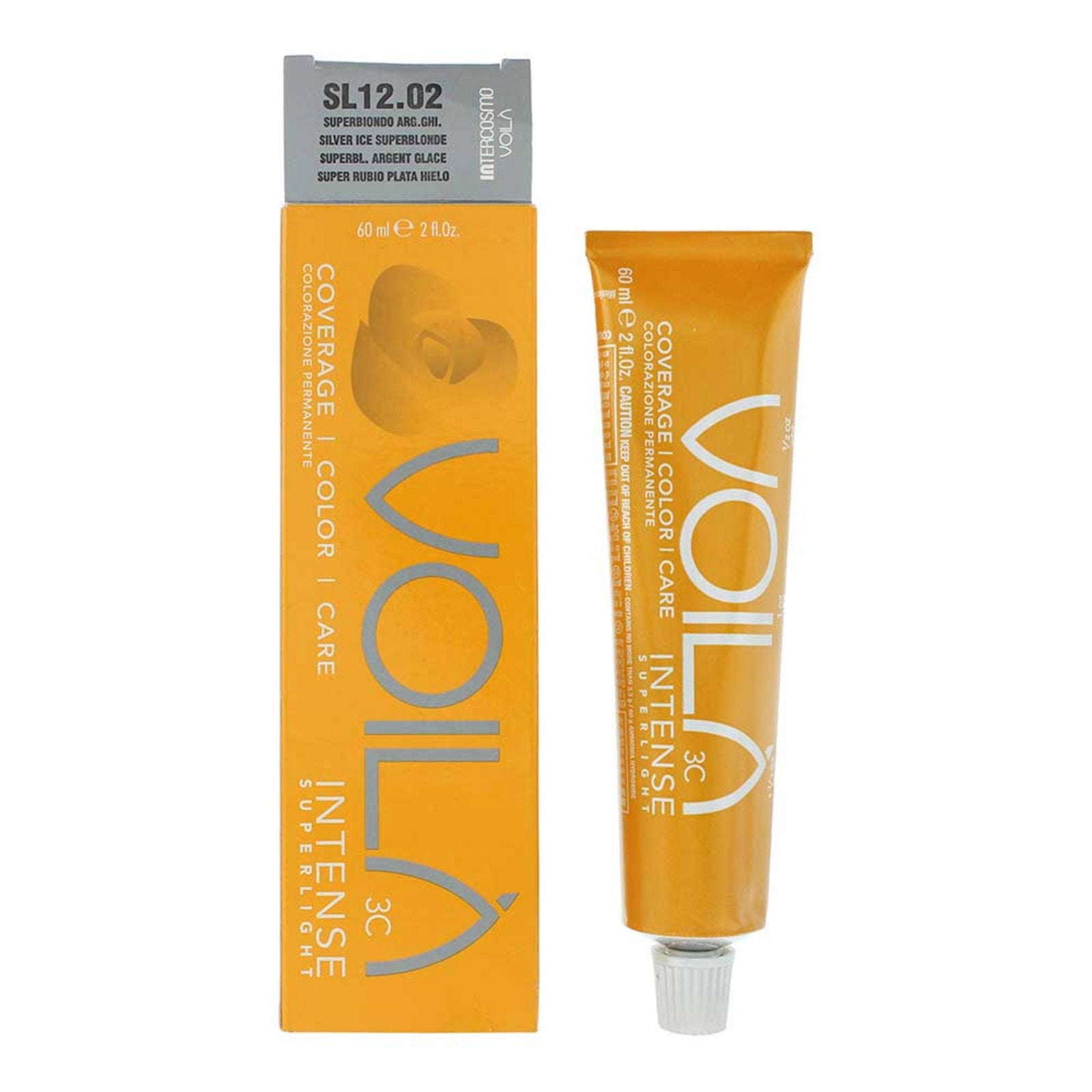 Intercosmo Intercosmo, Voila 3C Intense Superlight, Permanente Haarfarbe, 12.02 Silver Ice Super Blonde, 60 ml Regular