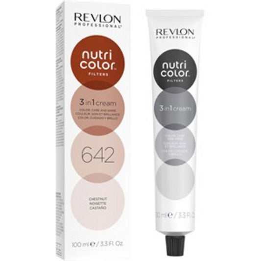 Revlon Revlon, Nutri Color Filters, Haarfarben-Creme-Maske, Farbverbesserung, 624 Chestnut, 100 ml Regular