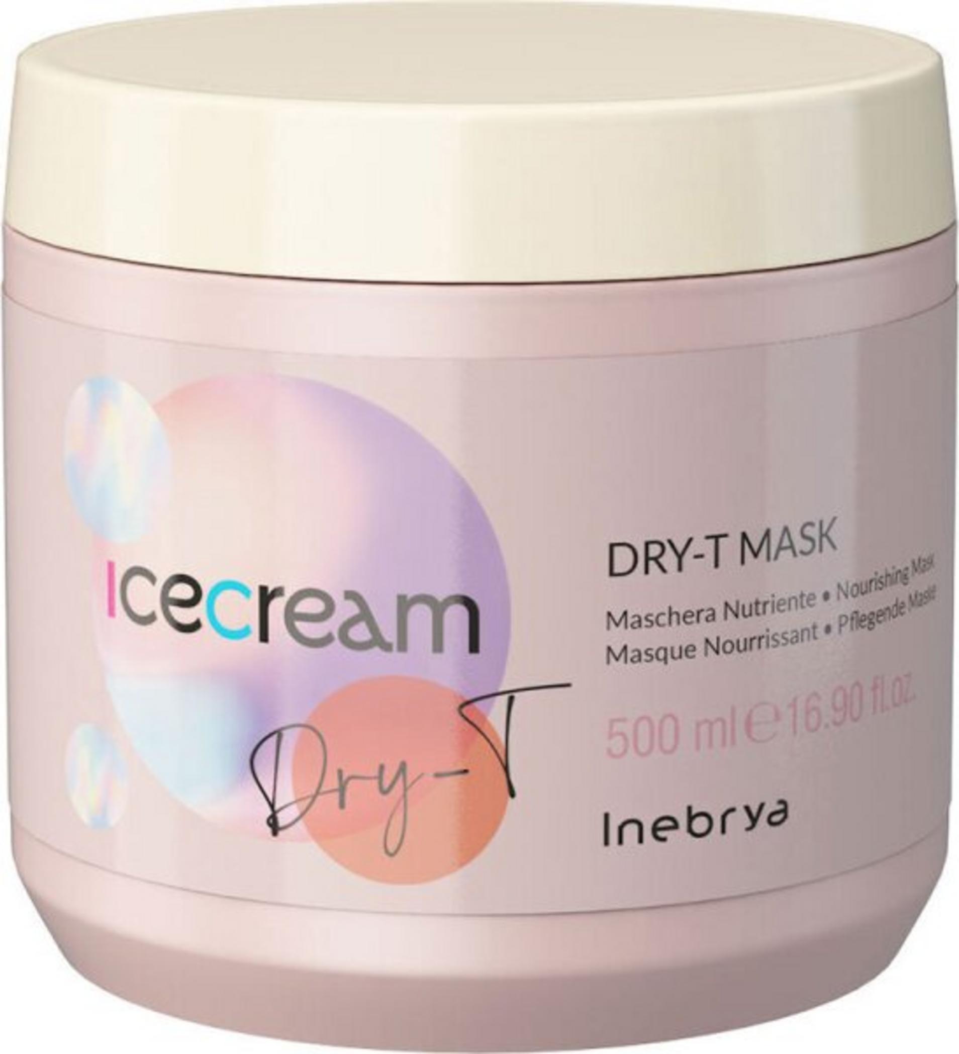 Inebrya Inebrya, Ice Cream Dry-T, Haarbehandlungs-Crememaske, Hydratisierend, 500 ml Regular