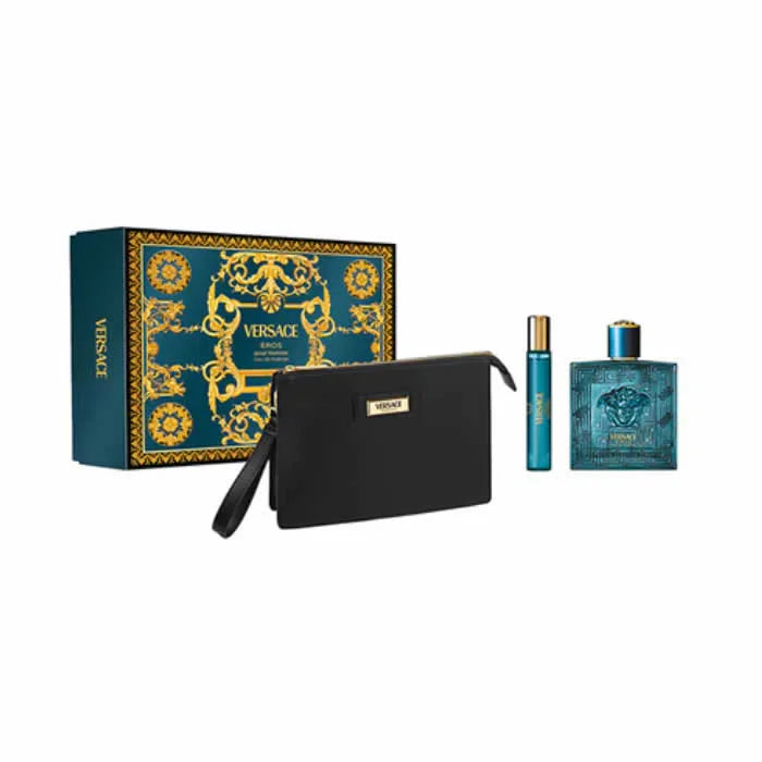 Versace Eros Pour Homme Eau De Parfum Spray 100ml Set 3 Artikel