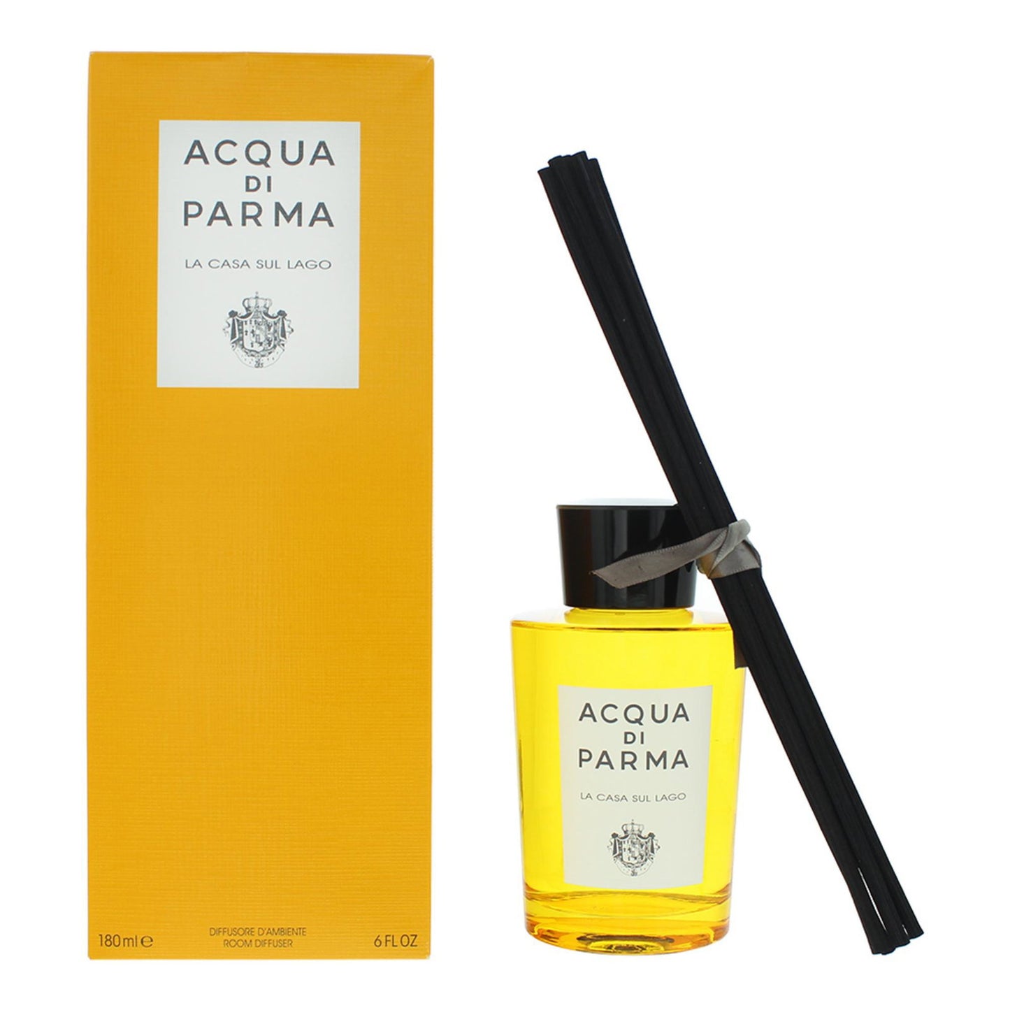 Acqua di Parma Acqua di Parma, La Casa Sul Lago, Schilf, Blumig, Aquatisch, Moschus, Aroma-Rattanstäbchen-Diffusor, Gelb, 180
