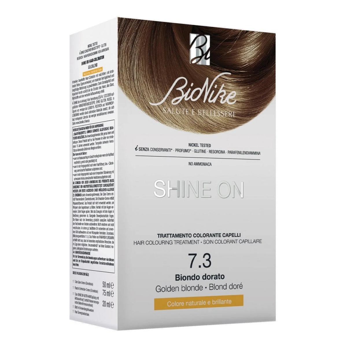 BioNike BioNike, Shine On, Permanente Haarfarbe, 7.3 Golden BLonde, 145 ml Regular