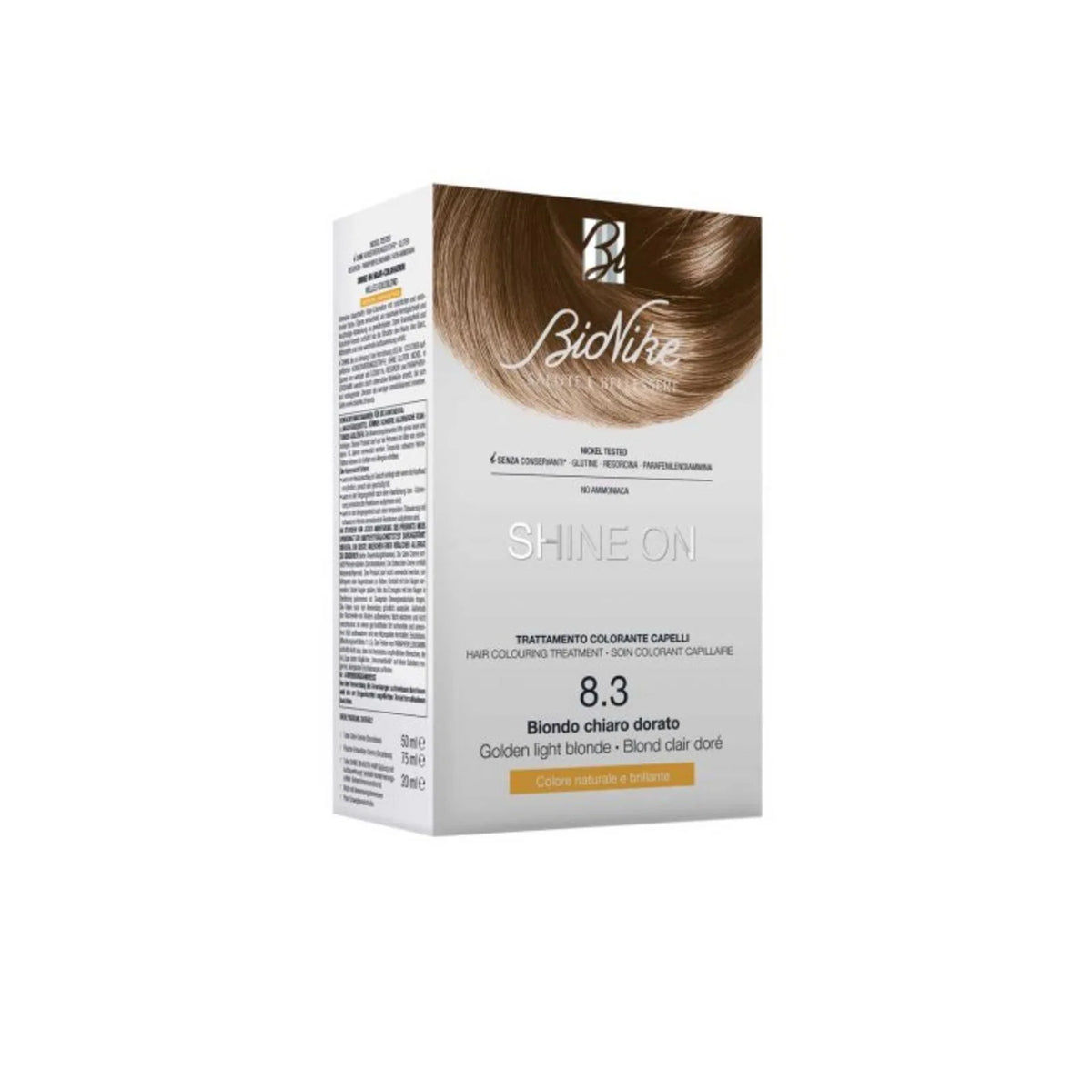 BioNike Permanente Haarfarbe BioNike, Shine On, Permanent Hair Dye, 8.3 Light Golden Blonde, 145 ml Regular