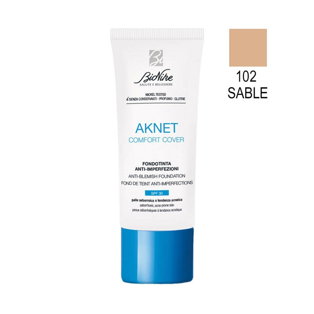 BioNike Comfort Cover Matte & Covering Liquid Foundation 102 Sable SPF 30 30 ml
