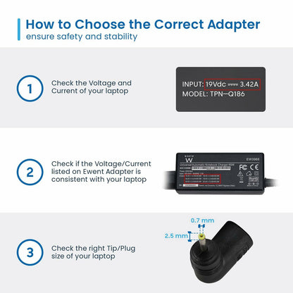 Ewent Laptopladekabel Ewent Ew3968 65 W