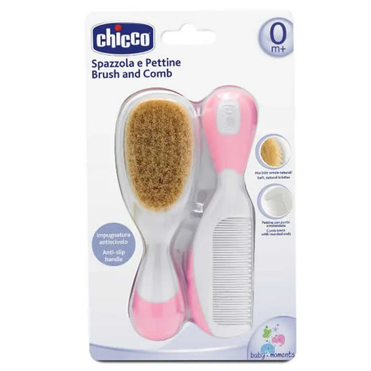 CHICCO CHICCO Kamm und Bürste mit Naturborsten für Babys ab 0 Monaten Kosmetik