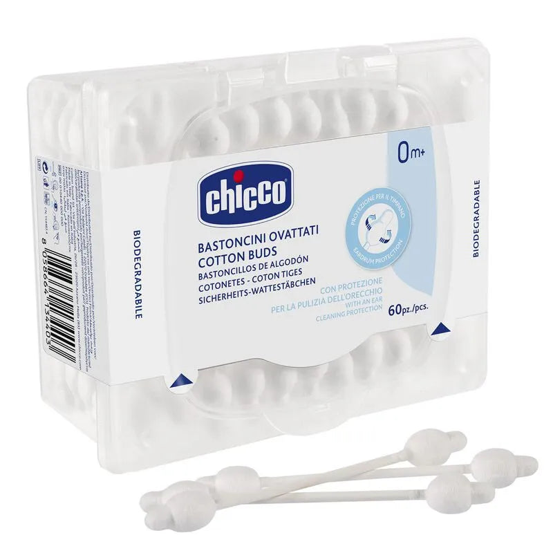 CHICCO CHICCO Wattestäbchen mit Trommelfellschutz 60 Stück Kosmetik