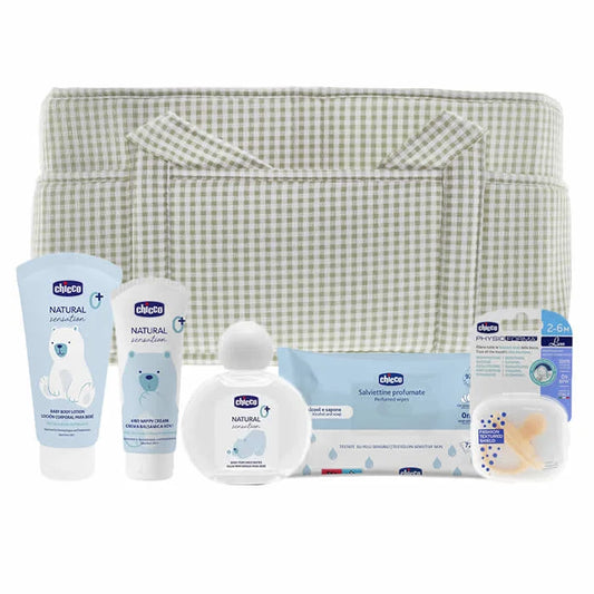 CHICCO Green MimosBox Organizer Korb Set 6-teilig Kosmetik Aufbewahrung
