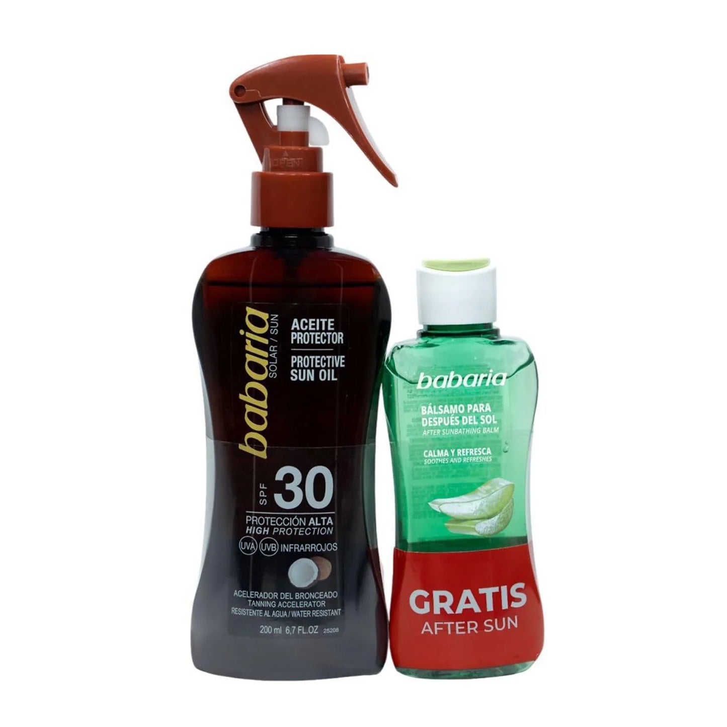 BABARIA BABARIA Sol Sonnenöl Spray LSF 30 200 ml und After Sun 100 ml Set Kokos Sonnenpflege