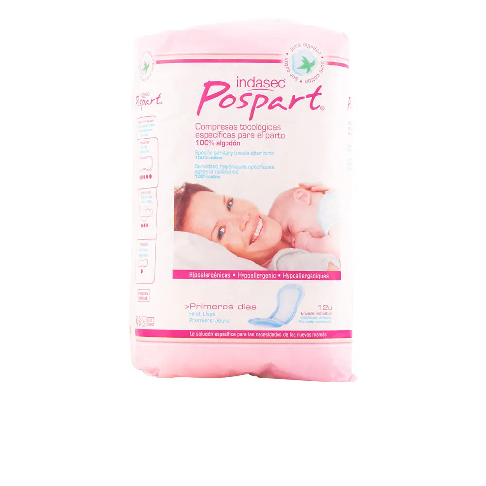 INDASEC INDASEC Pospart Tocological Kompressen 100% Baumwolle 12 Stück Kosmetik