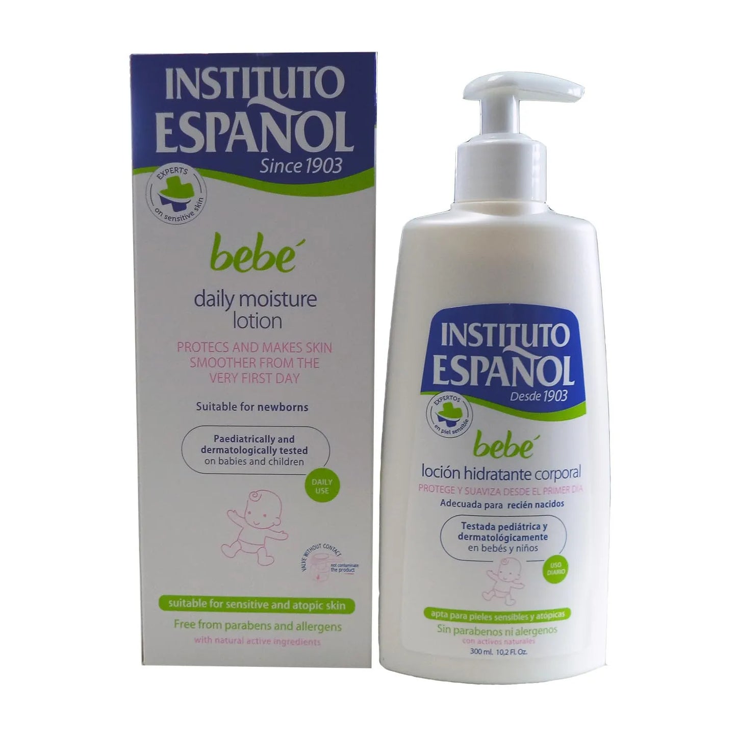 INSTITUTO ESPAÑOL INSTITUTO ESPAÑOL Baby Feuchtigkeitsspendende Körperlotion für Neugeborene 300 ml Gesichtscreme