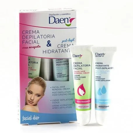 DAEN DEPILATION Duo Creme Depilatoria Facial Post Hidratante Gesichtsenthaarung Pflege