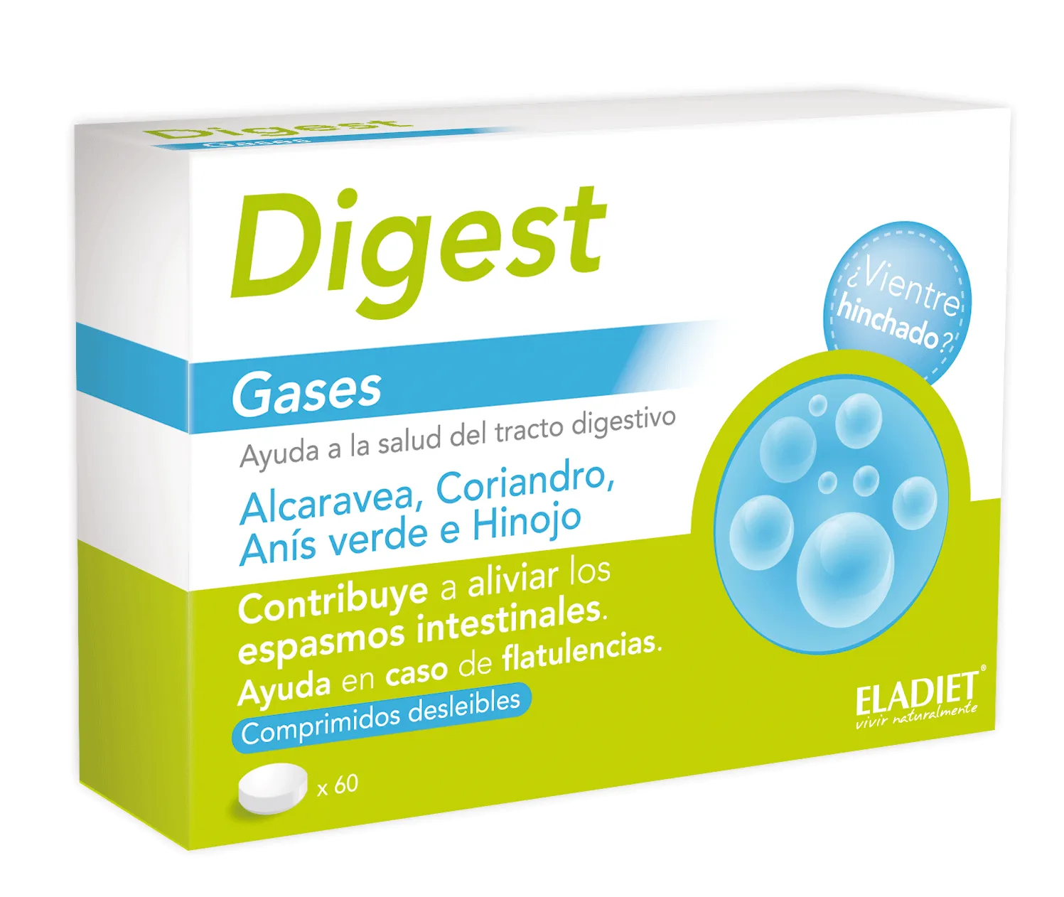 ELADIET ELADIET Bigest Digest Gases 60 Tabletten Nahrungsergänzungsmittel Kosmetik