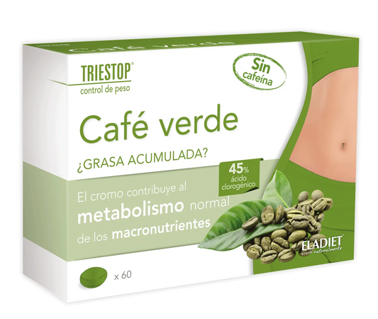 ELADIET Triestop Cafe Verde Sin Cafeina 60 Kapseln koffeinfrei Kosmetik