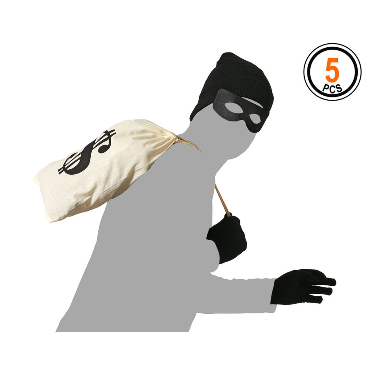 Bigbuy Carnival Verkleidung Für Erwachsene Dieb Ladybug (4 Stück)