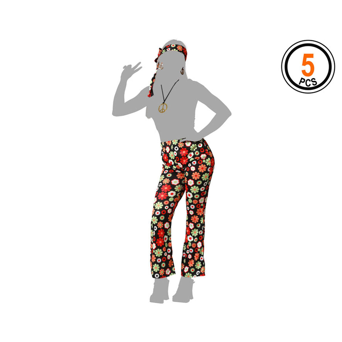 Bigbuy Carnival Verkleidung Für Erwachsene Hippie (4 Stück)