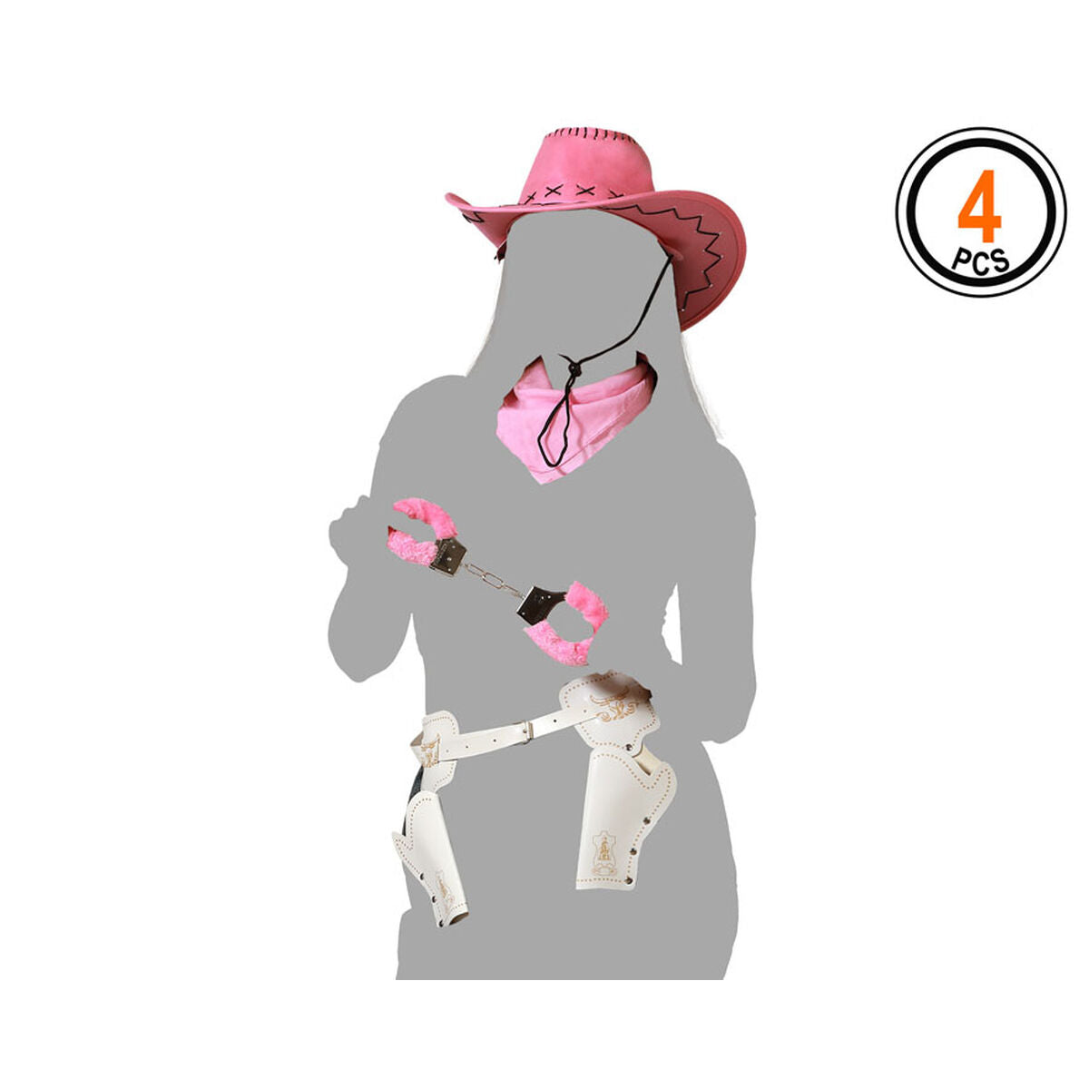 Bigbuy Carnival Verkleidung Für Erwachsene Cowgirl Cowboy Einheitsgröße (4 Stück)