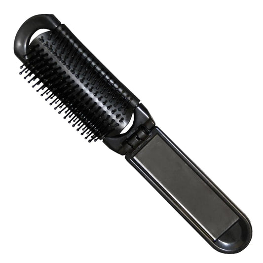 EUROSTIL Klappbarer schwarzer Haarbürste mit Spiegel schwarz 1 Stück Kosmetik
