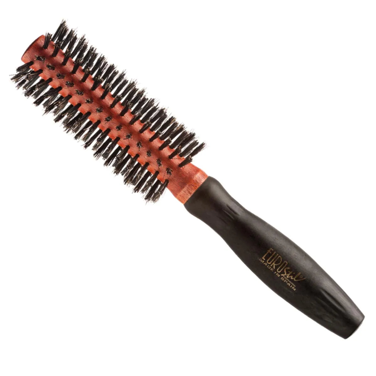 EUROSTIL EUROSTIL Rundbürste 18 mm Wildschweinborsten Holzgriff Gummi 1 Stück Kosmetik