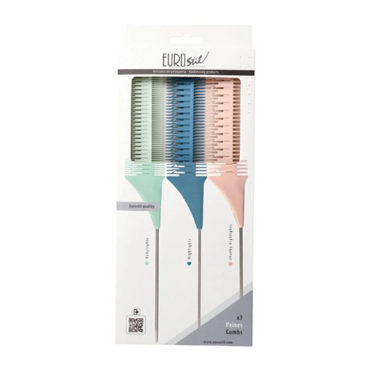 EUROSTIL EUROSTIL Colores Set 3 Haarkamm-Peines für Strähnchen Kosmetik