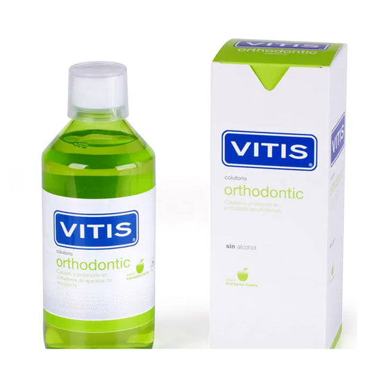 VITIS Orthodontic Mundwasser 500 ml für die Mundpflege bei Zahnspangen