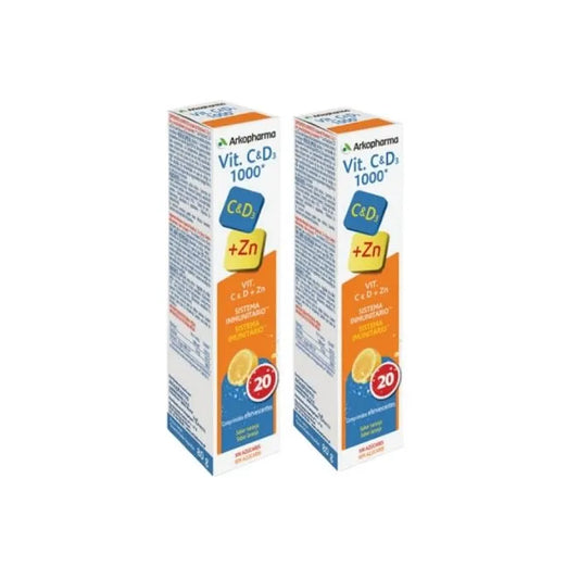 ARKOPHARMA ARKOPHARMA Vitamin C und D3 1000 mg 2x20 Tabletten Nahrungsergänzung Kosmetik