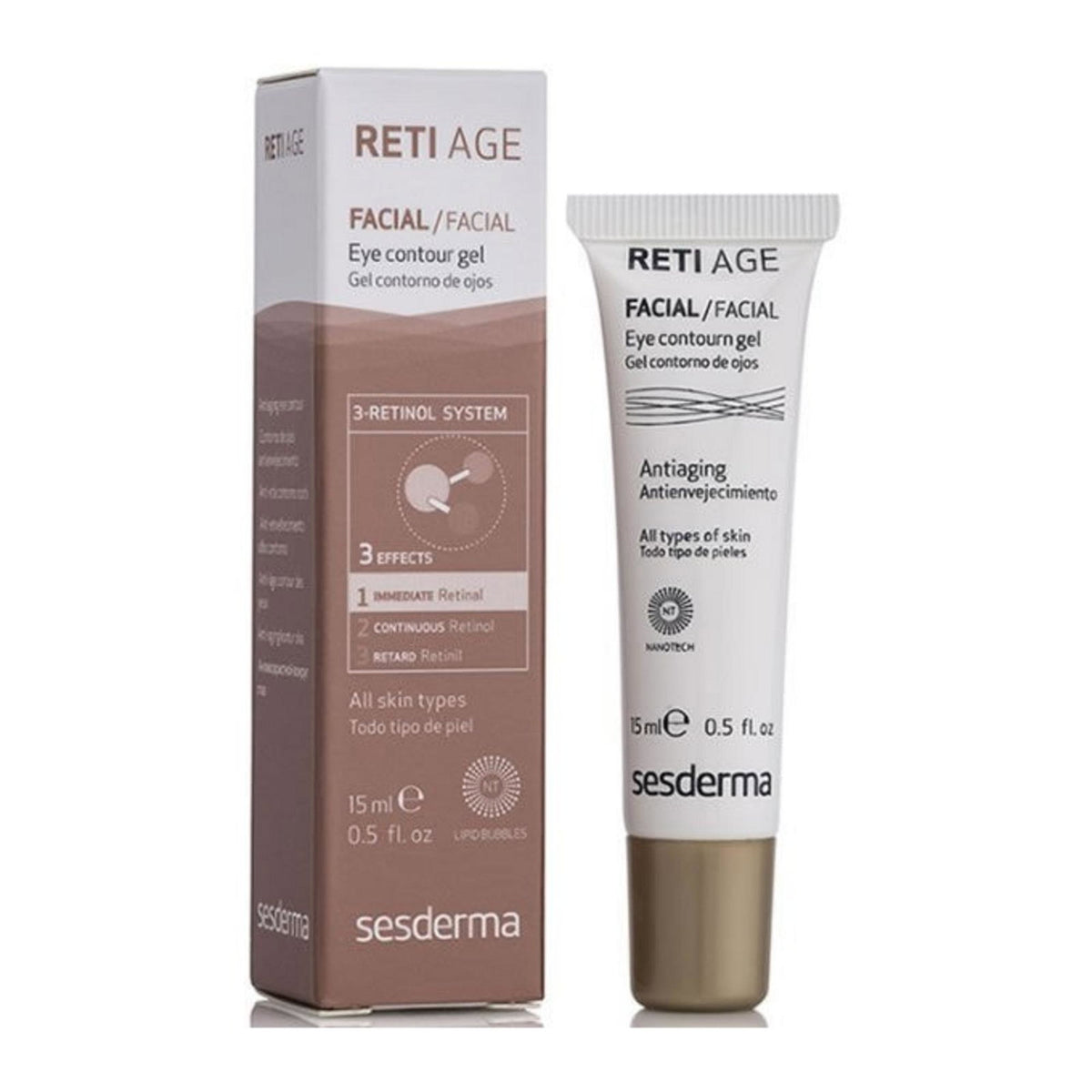 Sesderma Augengel Sesderma, Reti Age, Anti-Ageing, Anti-Wrinkle, Brightening, Day & Night, Eye Gel, 15 ml Regular