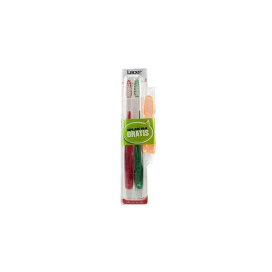 LACER Zahnbürste Mittel 2 Stück Reisezahnbürste mittel 2er Set Kosmetik