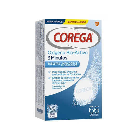 COREGA Active Oxygen Reinigungstabletten 3 Minuten 66 Stück Kosmetik