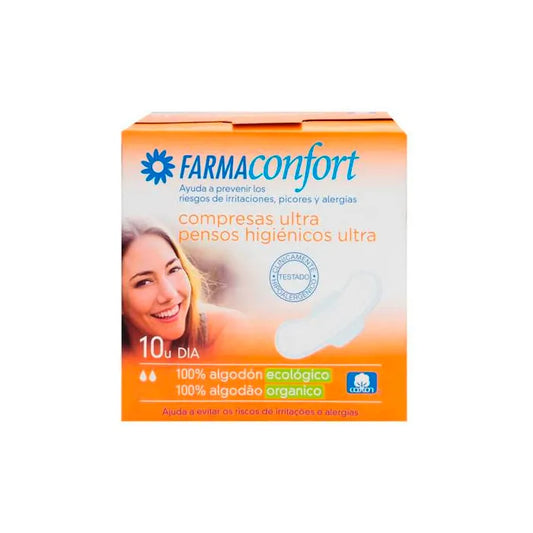 FARMACONFORT Flügel Tag Pads 10 Stück Kosmetikpflege Pads