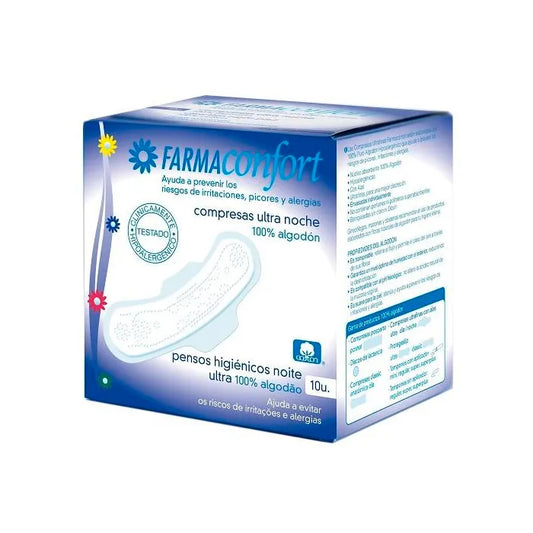 FARMACONFORT Wings Night Pads 10 Stück Nacht-Pads Kosmetik