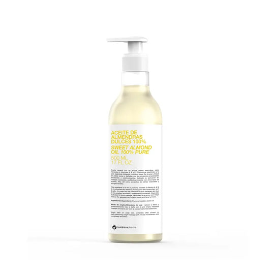 BOTÁNICAPHARMA Süßes Mandelöl 500 ml natürliches Pflegeöl für Haut und Haare Kosmetik