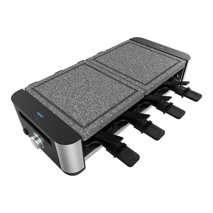 Cecotec Raclette Käse&Grill 16000 Inox Allstone 1400W Steinplatte 8 Pers. Schwarz