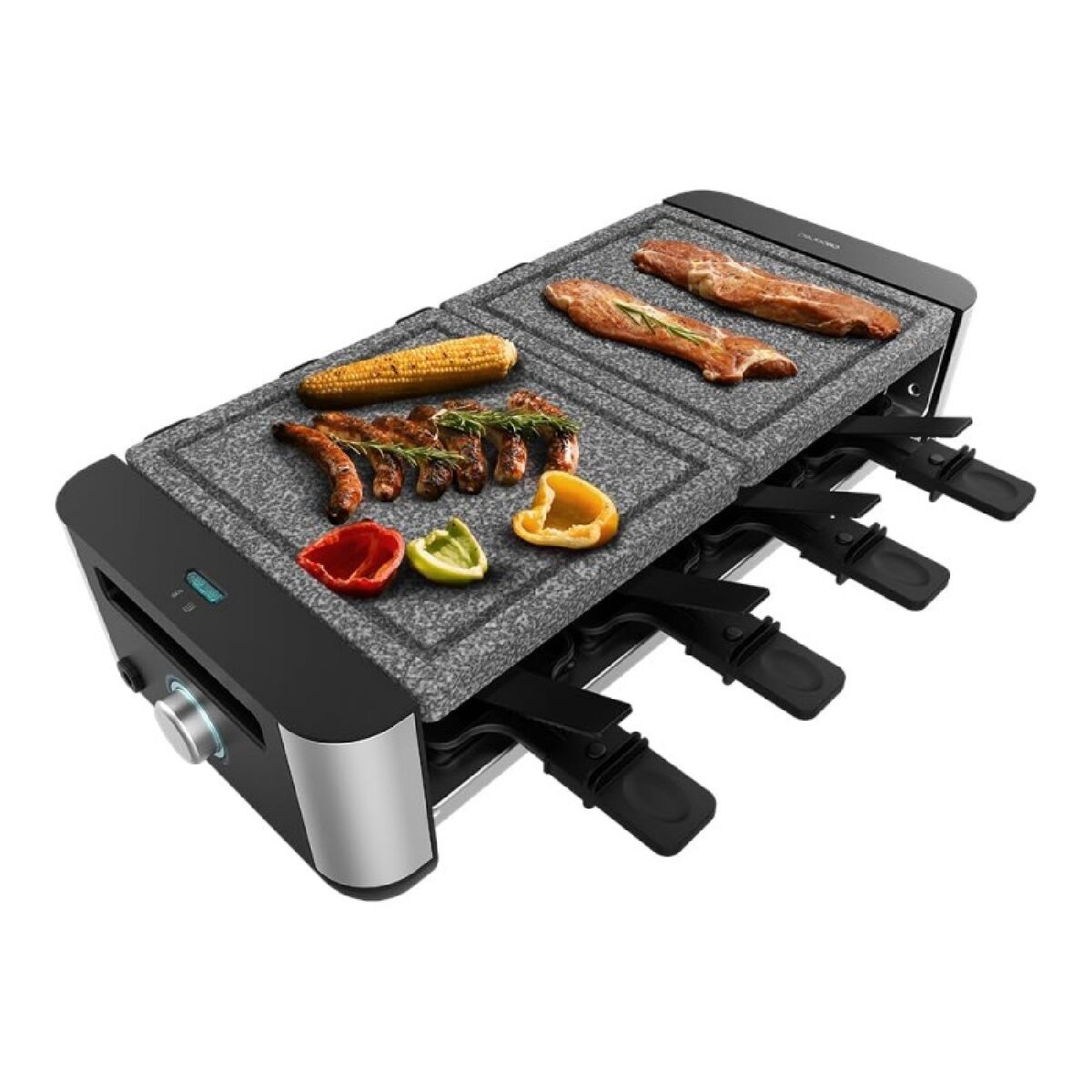 Cecotec Raclette Käse&Grill 16000 Inox Allstone 1400W Steinplatte 8 Pers. Schwarz